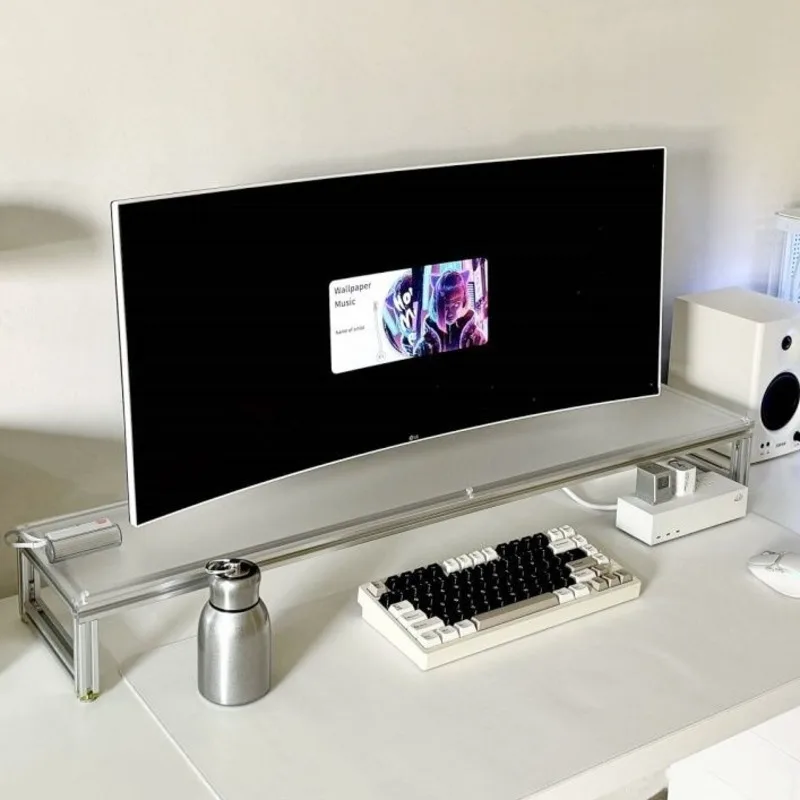 Desk Setup For Laptop And Monitor - Supporto per monitor in alluminio Riser