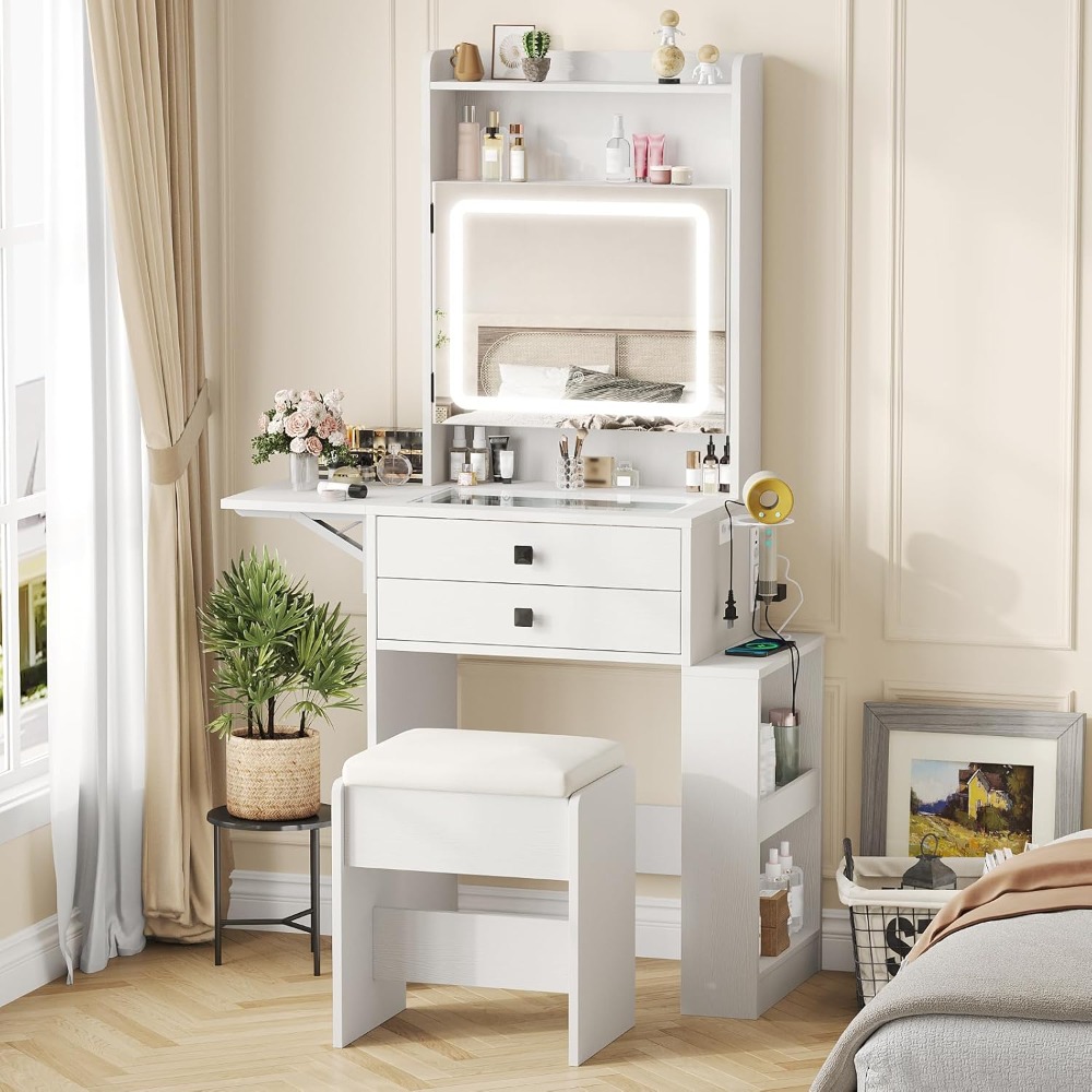 Piccola Scrivania per Trucco c - Desk Setup Charging Station recensione e prezzo